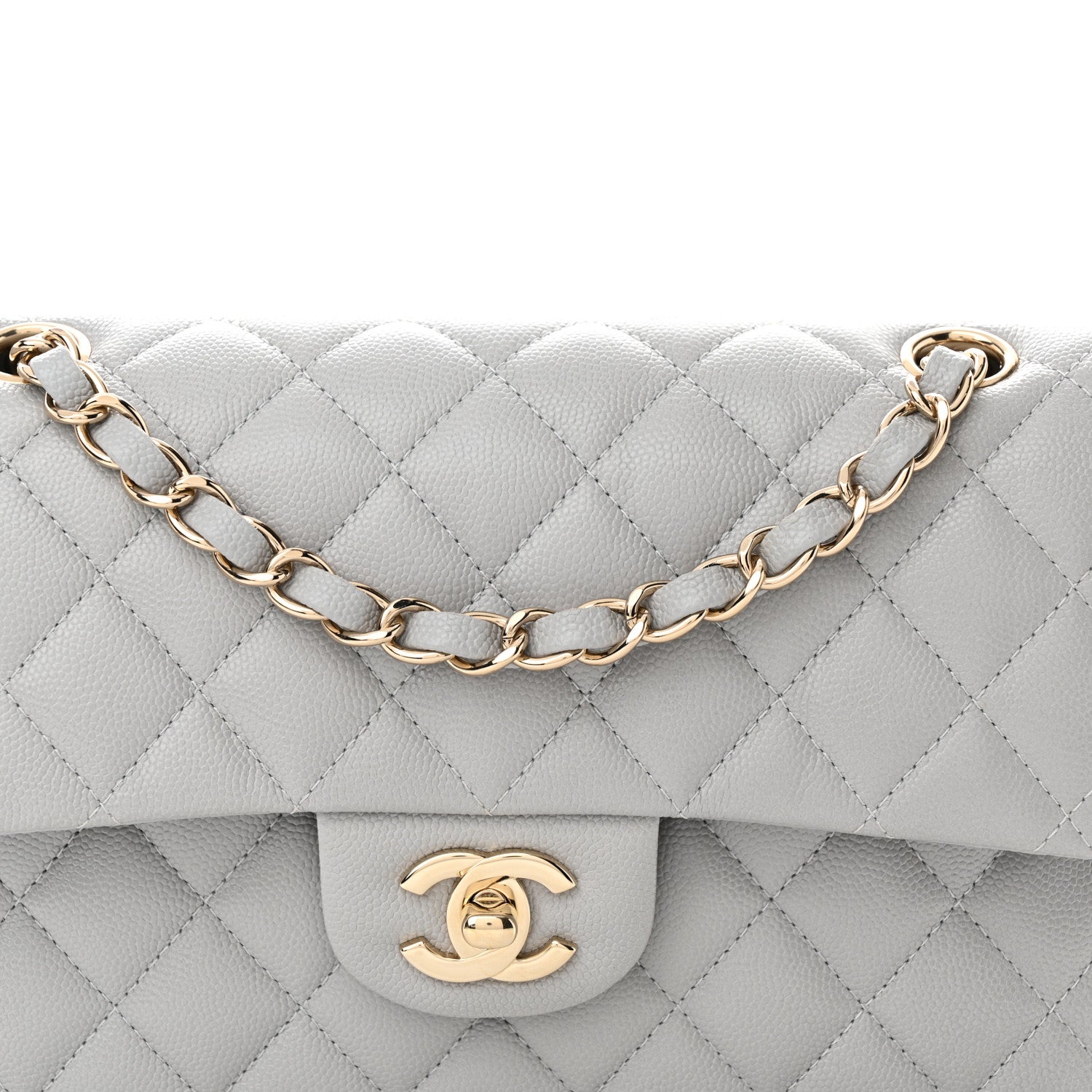 Chanel Caviar Quilted Small Double Flap Grey 8 of 11