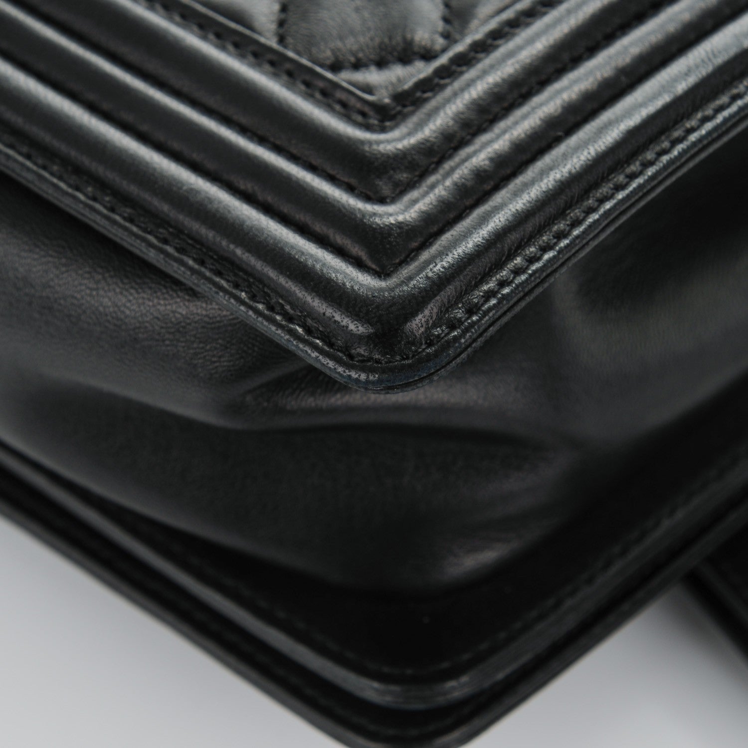 Chanel Lambskin Quilted Medium Boy Flap Black 8 of 8