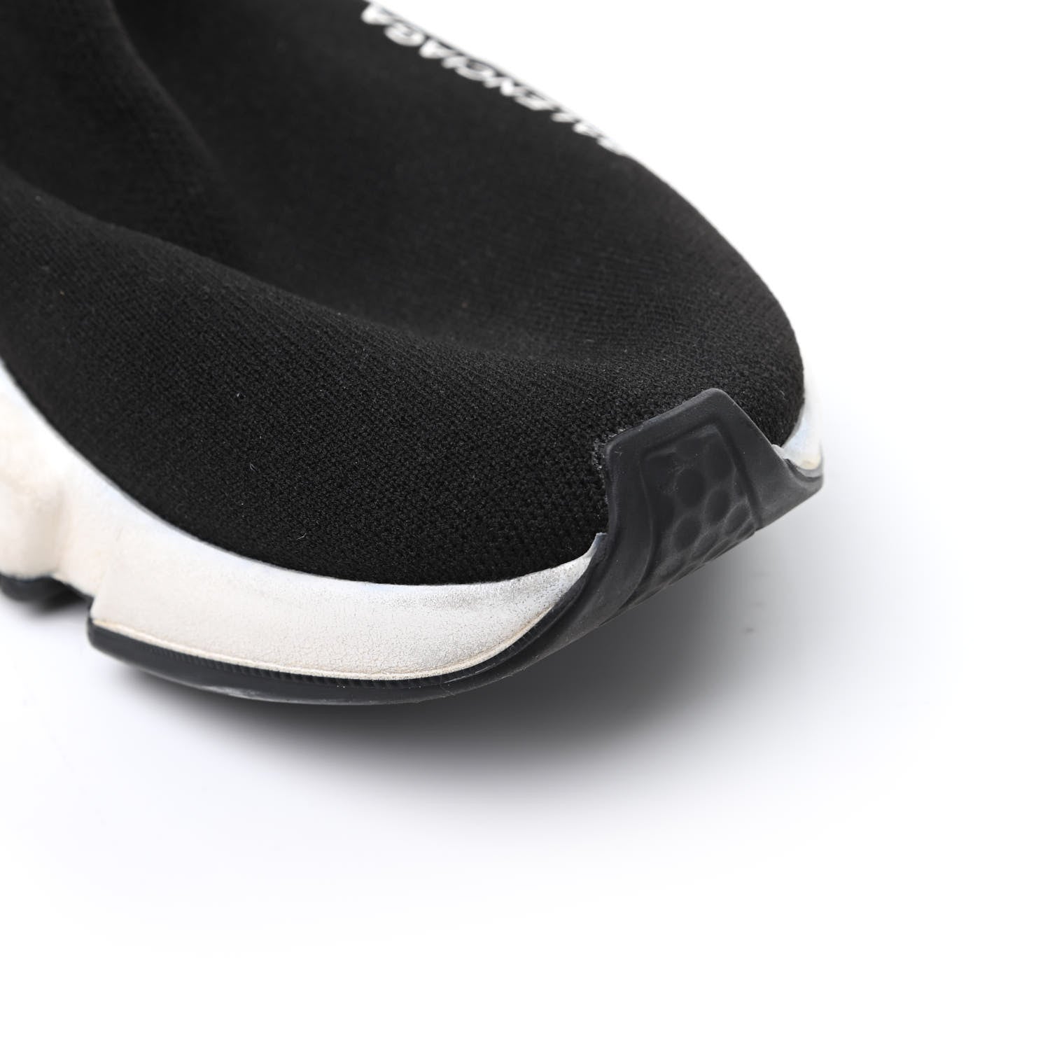 Balenciaga Neoprene Knit Womens Speed Sneakers 38 Black White 11 of 14
