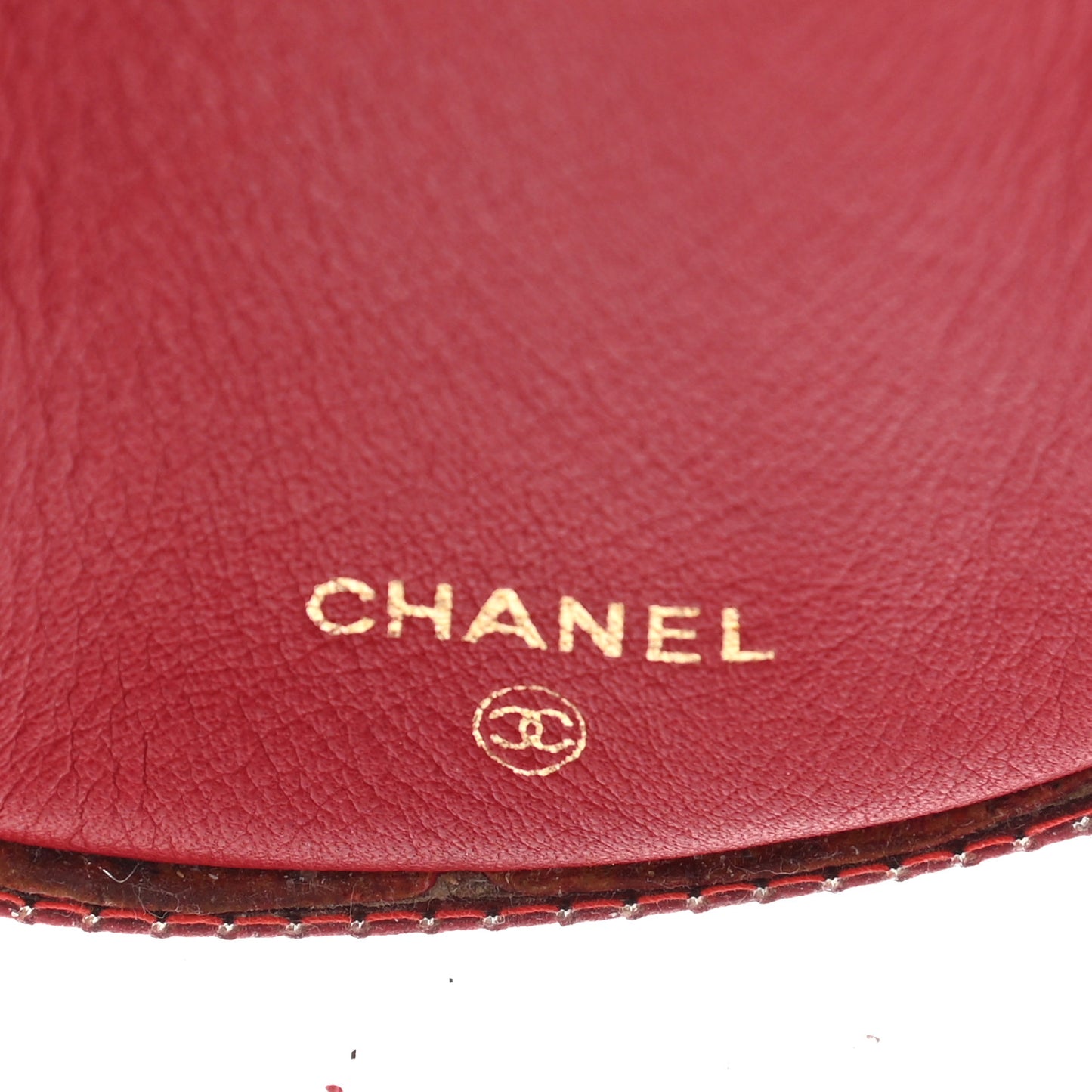 Vinyl CC Logo Cosmetic Pouch Red