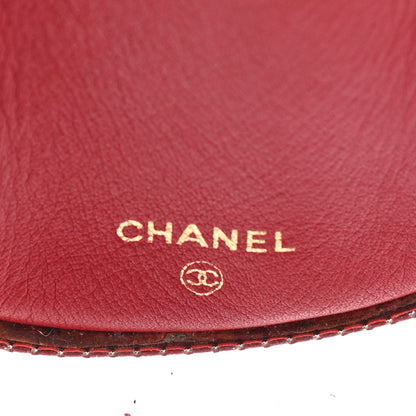 Chanel Vinyl CC Logo Cosmetic Pouch Red 7 of 13