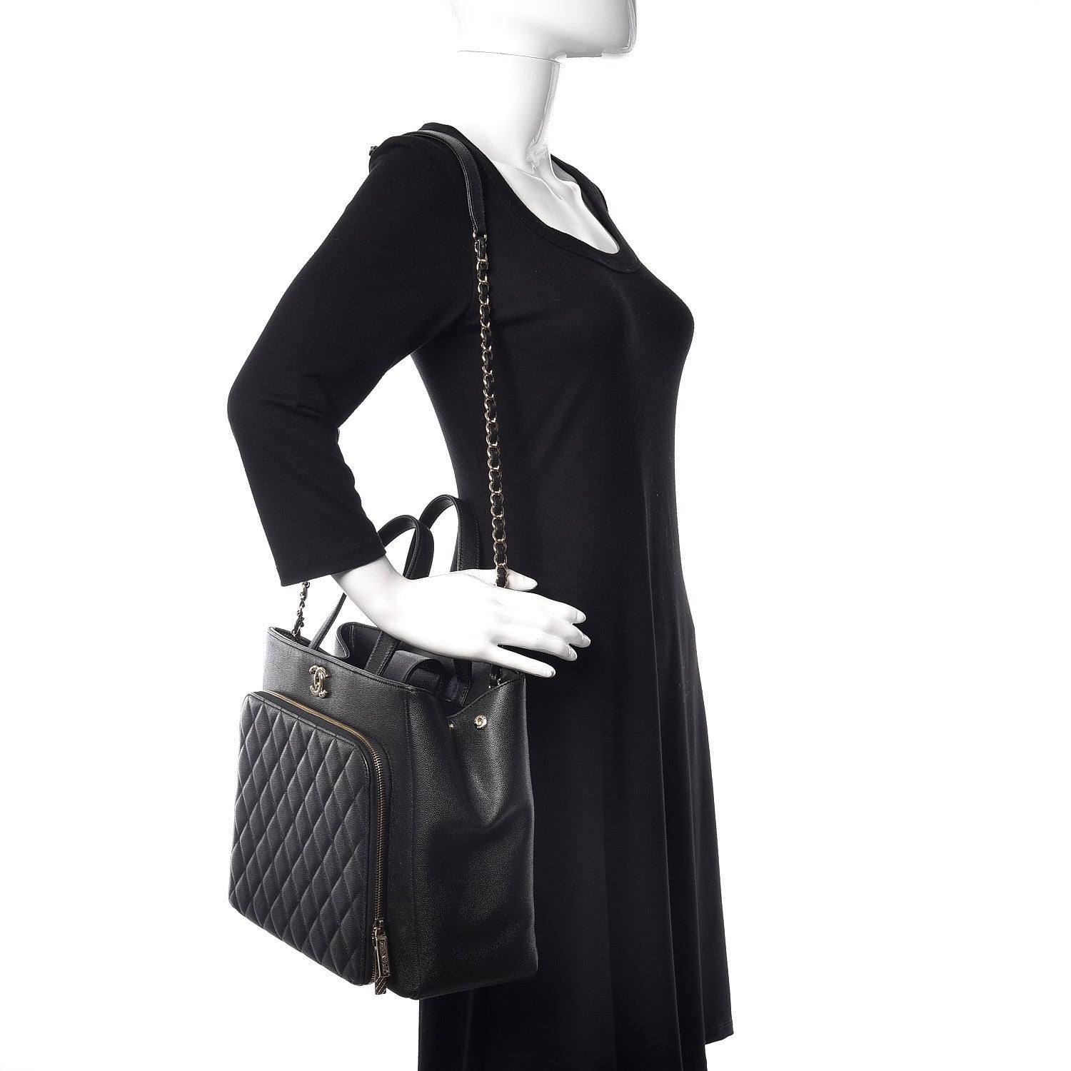 Chanel Caviar Quilted Large Business Affinity Shopping Bag Black 2 of 11