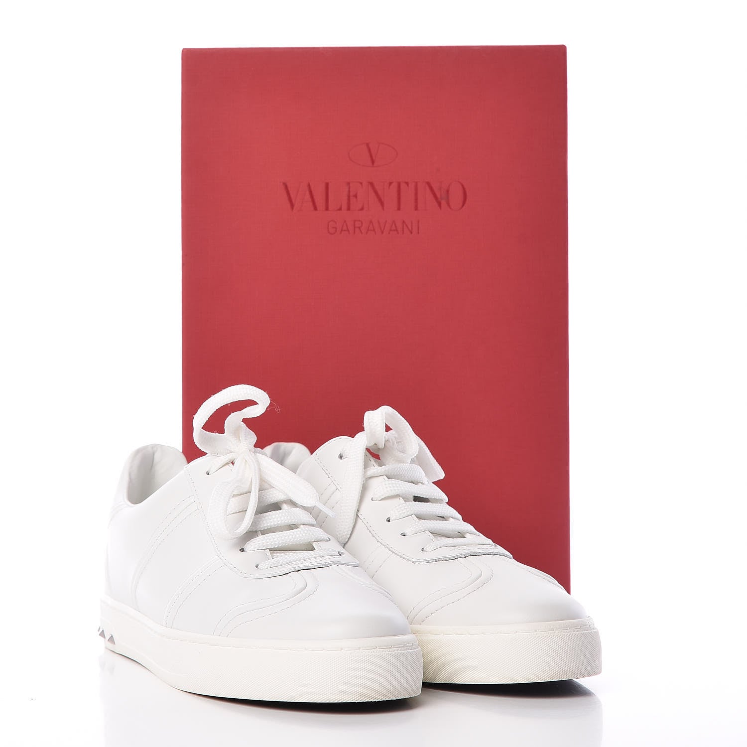 Valentino Garavani Calfskin Flycrew Sneakers 38.5 White 9 of 9