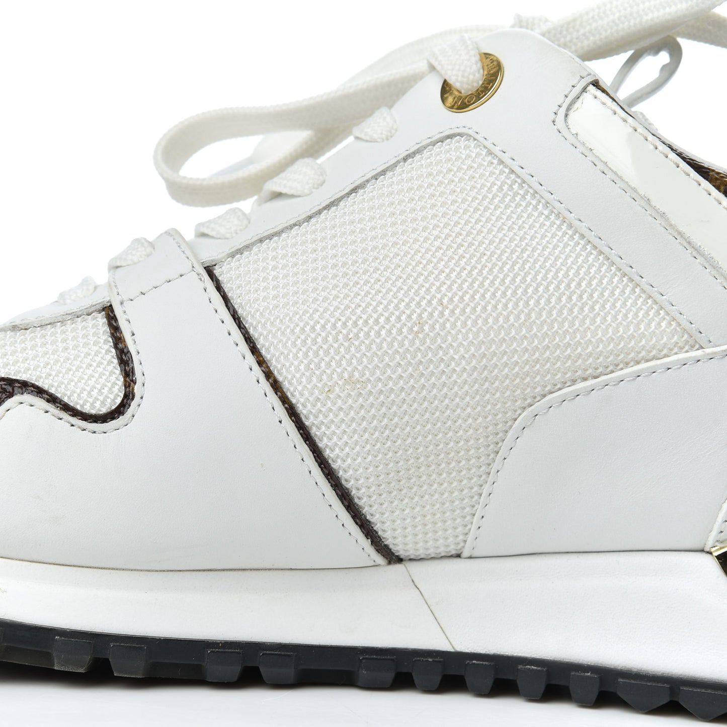 Suede Monogram Run Away Sneakers 37 White