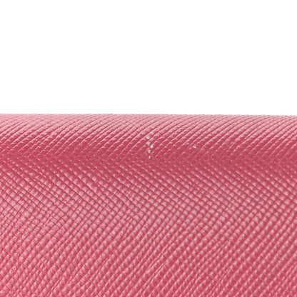 Prada Saffiano Metal Oro Chain Wallet Ibisco 19 of 20