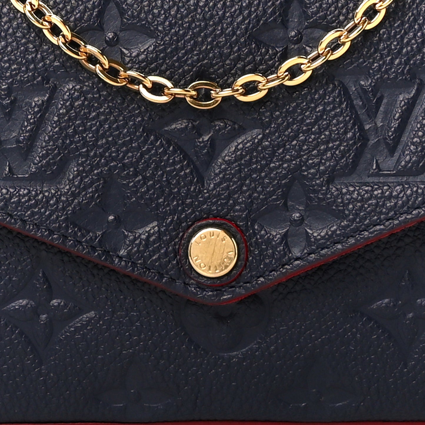 Empreinte Pochette Felicie Chain Wallet Marine Rouge