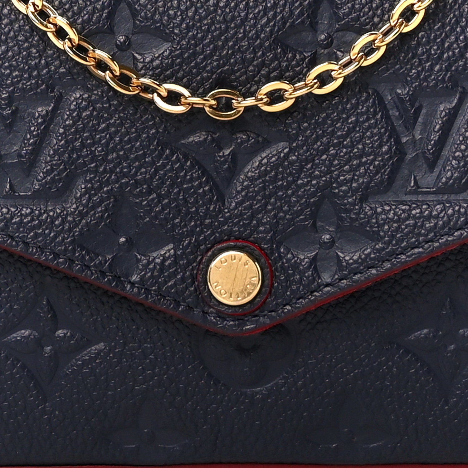 Louis Vuitton Empreinte Pochette Felicie Chain Wallet Marine Rouge 14 of 16