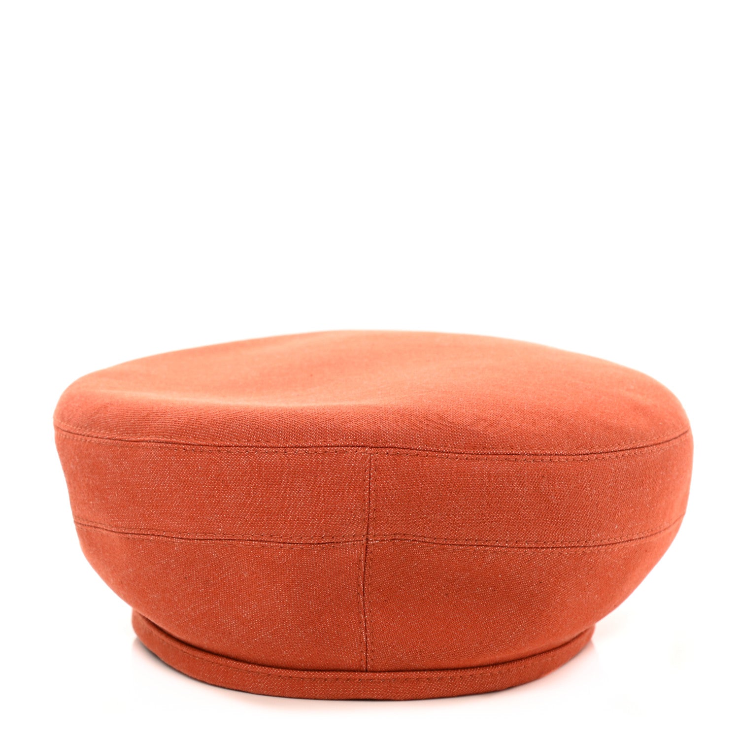 Hermes Denim Saint Honore Cliquetis Beret Hat 57 Orange Meranti 4 of 9