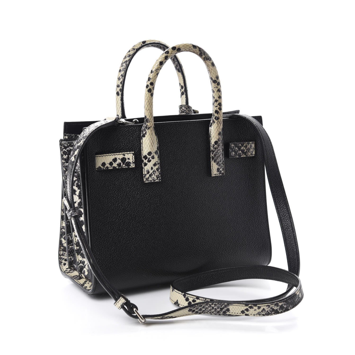 Saint Laurent Grained Calfskin Python Embossed Nano Sac De Jour Black 3 of 10