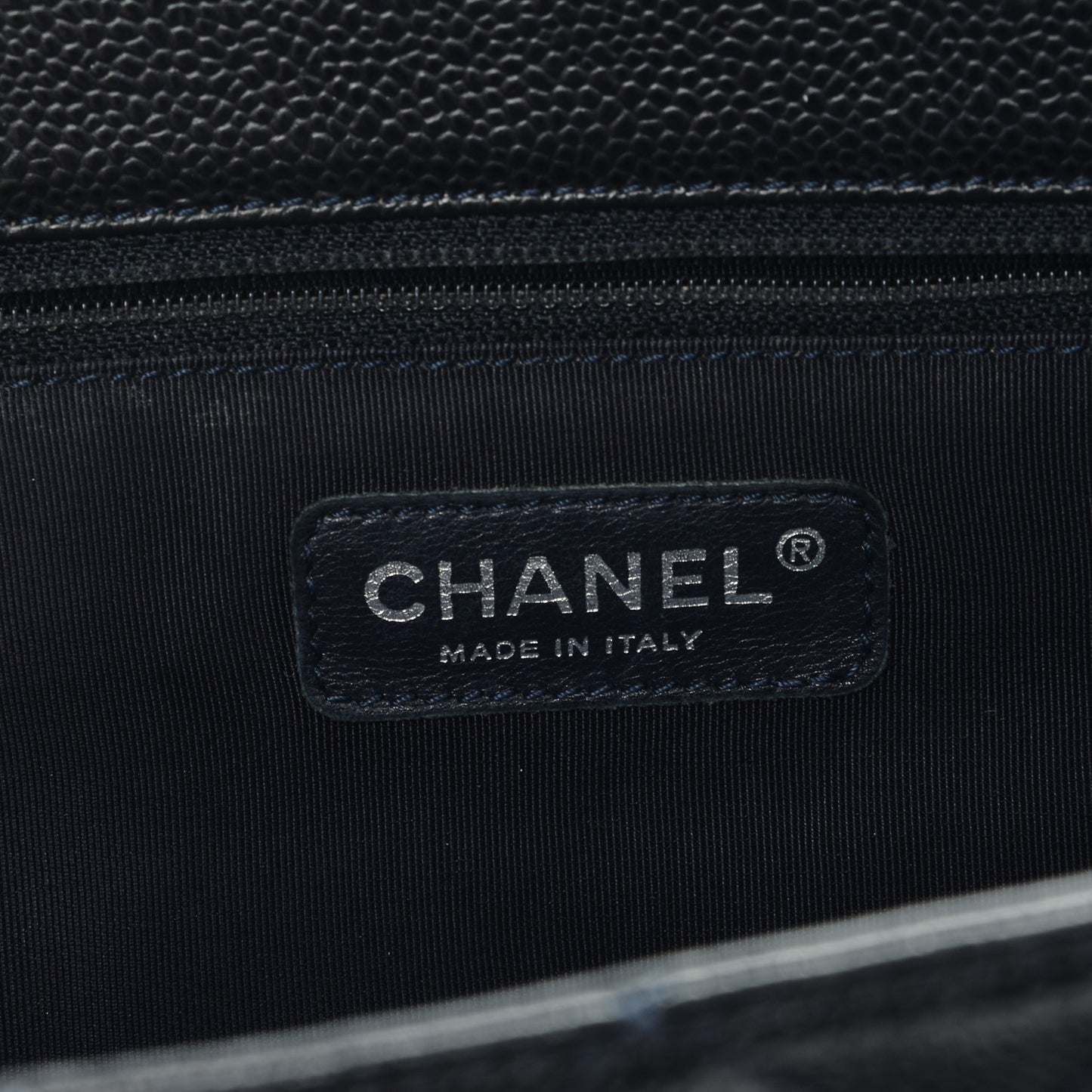 Caviar Quilted Grand Shopping Tote GST Dark Navy Blue