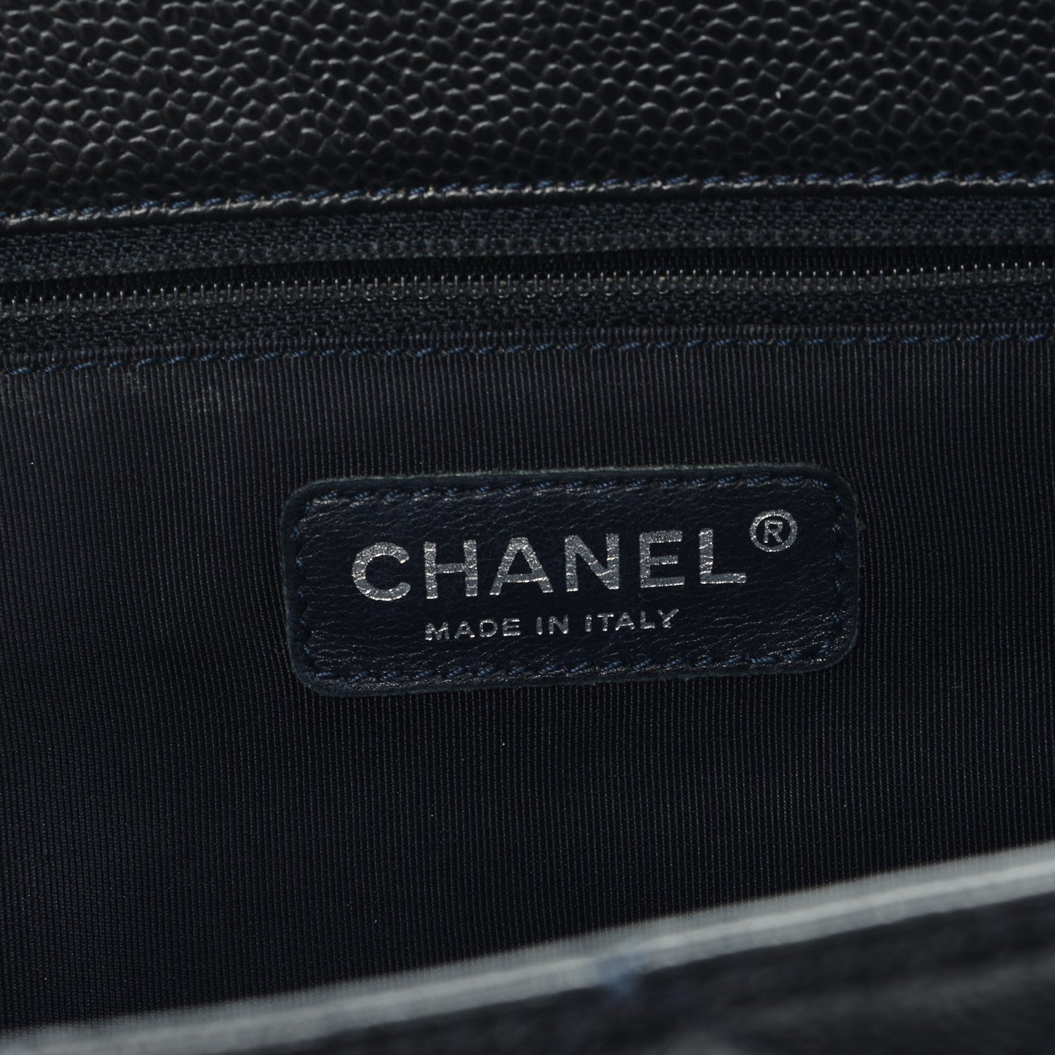 Chanel Caviar Quilted Grand Shopping Tote GST Dark Navy Blue 6 of 12