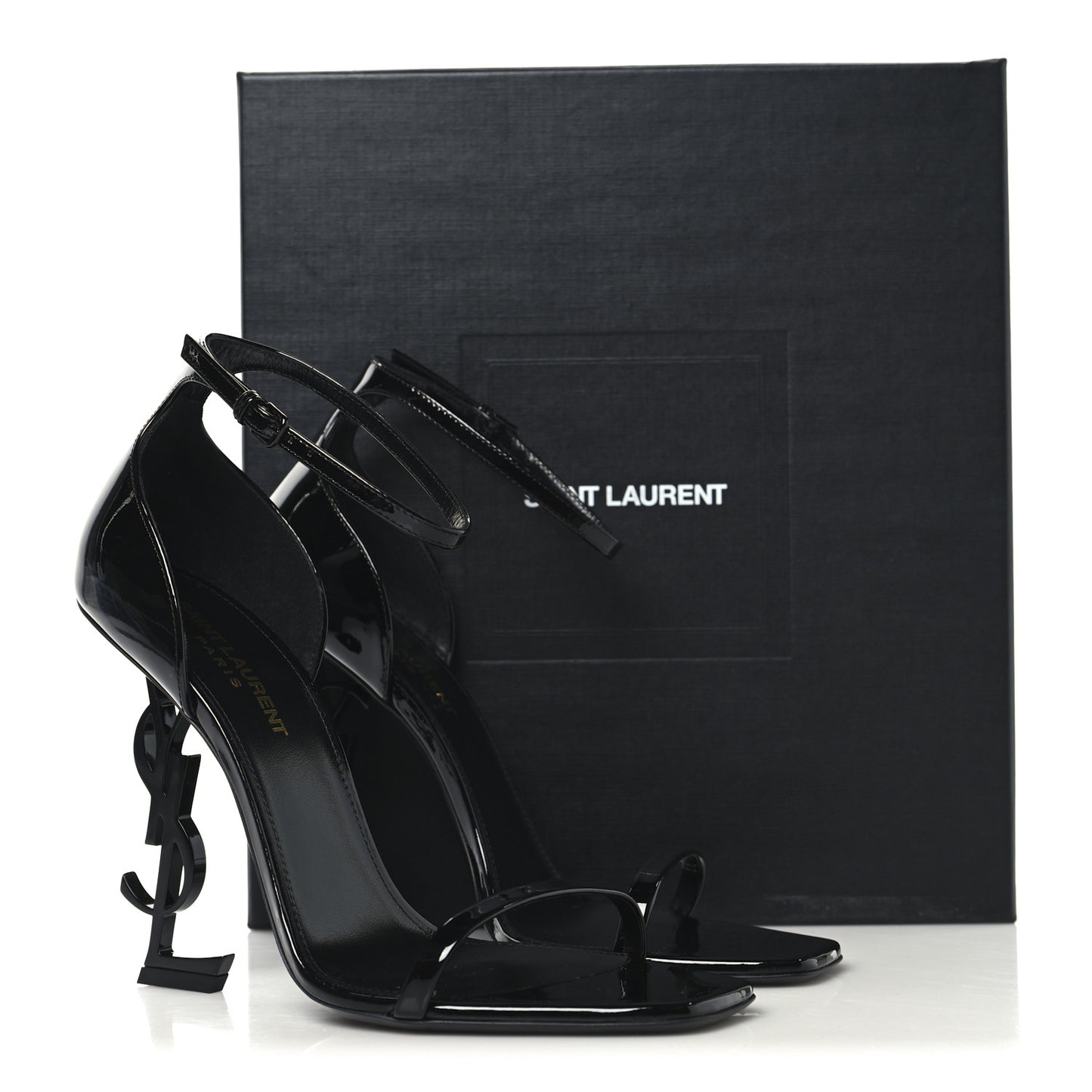 Patent Calfskin Opyum 110 Sandals 39 Black