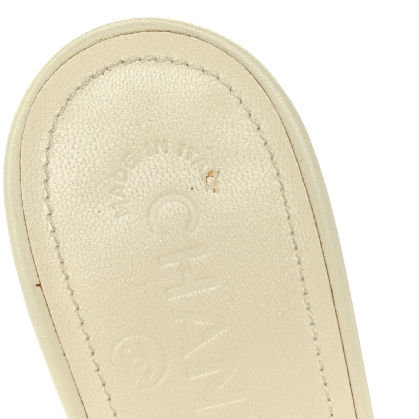 Calfskin Logo Mules 38 White