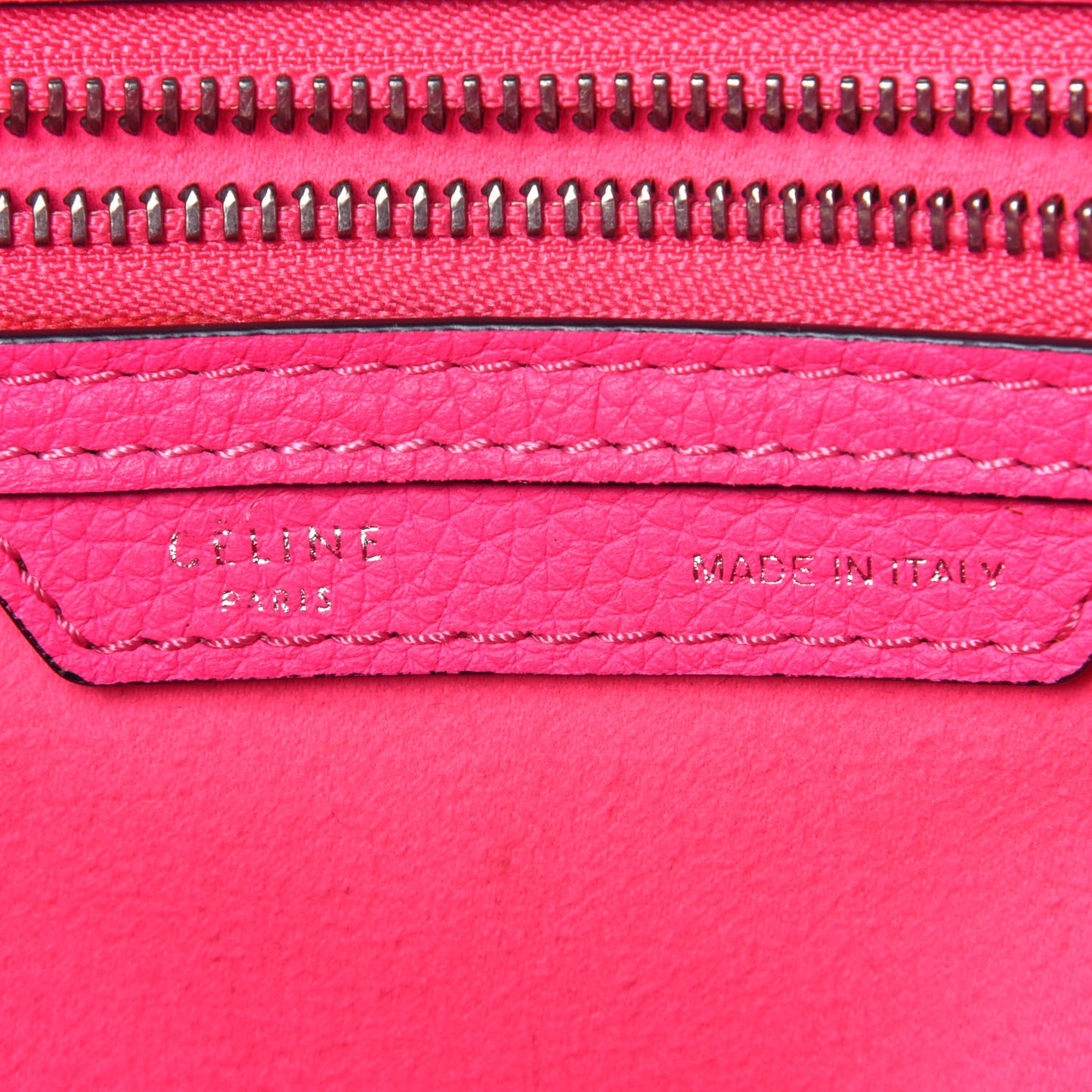 Drummed Calfskin Mini Luggage Fluo Pink