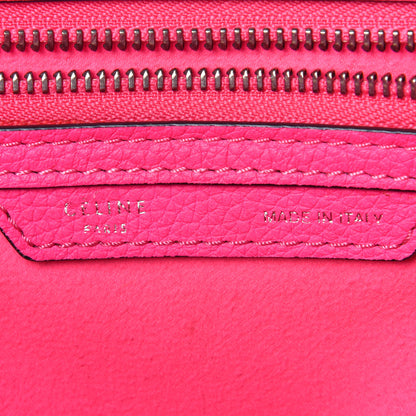 Celine Drummed Calfskin Mini Luggage Fluo Pink 6 of 10
