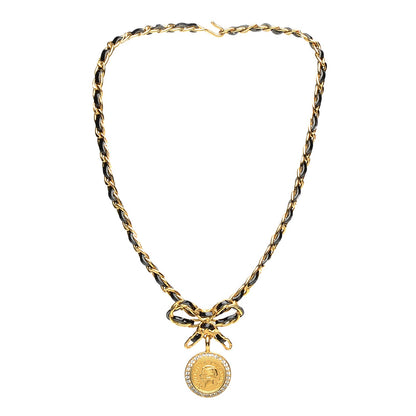 Chanel Medallion Choker Chain Necklace Gold 1 of 6
