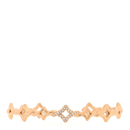 David Yurman 18K Rose Gold Diamond Venetian Quatrefoil Single Row Cuff Bracelet 1 of 4