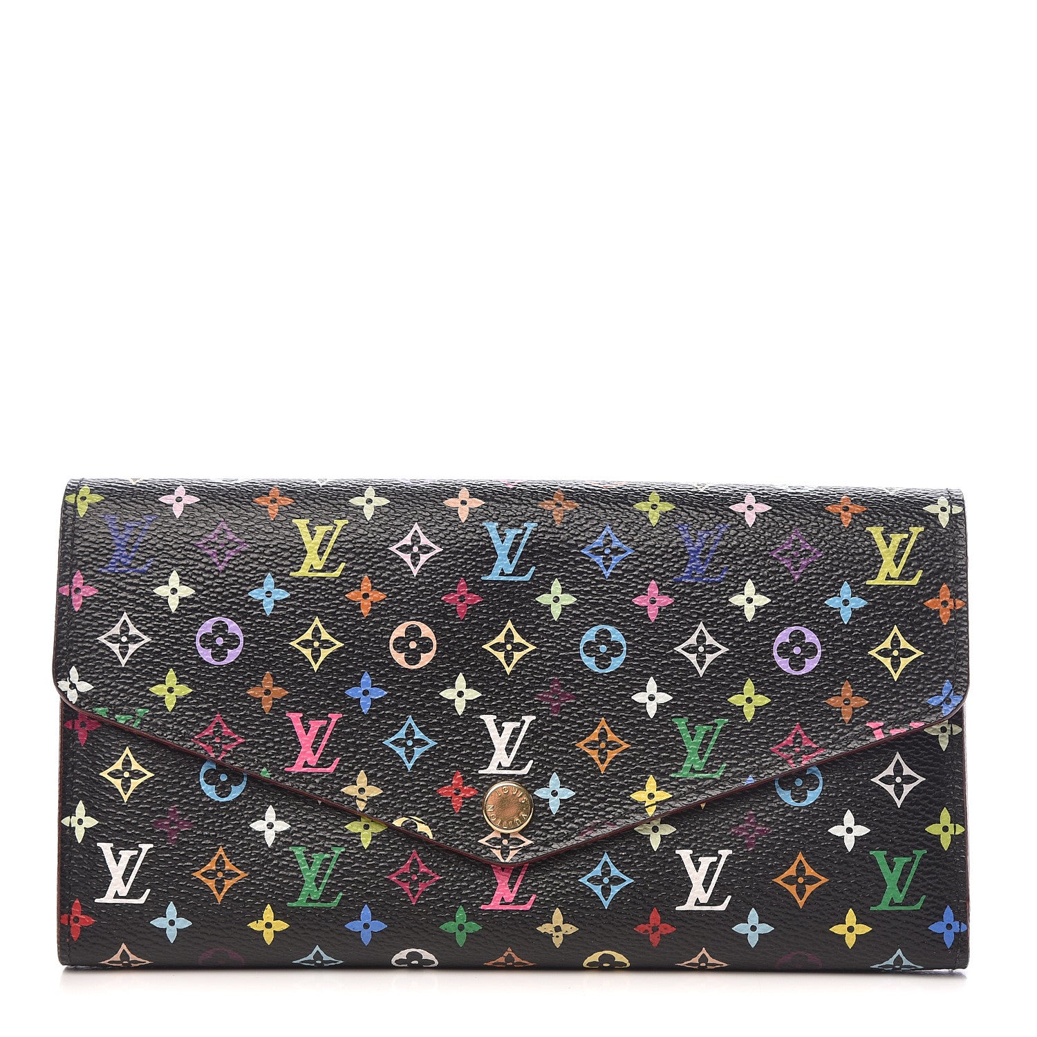Louis Vuitton Monogram Multicolor Sarah Wallet NM Black Grenade 1 of 8