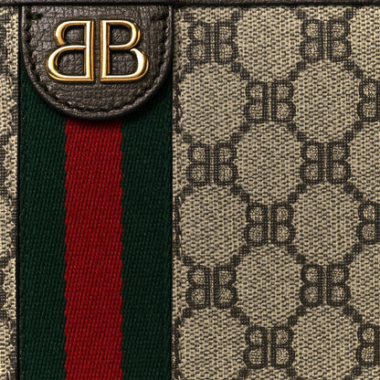 Gucci X BALENCIAGA BB Supreme Monogram Web Ophidia Wristlet Beige New Acero 8 of 8