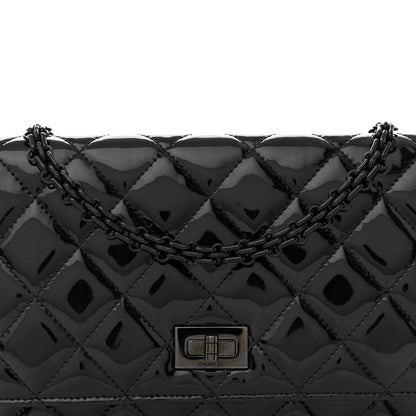 Chanel Patent Calfskin Quilted Reissue Wallet On Chain WOC Black 9 of 15
