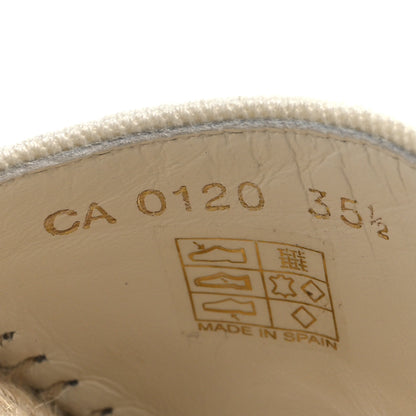Christian Dior Canvas Embroidered Granville Espadrille Flat Slide Sandals 35.5 Ivory 6 of 8
