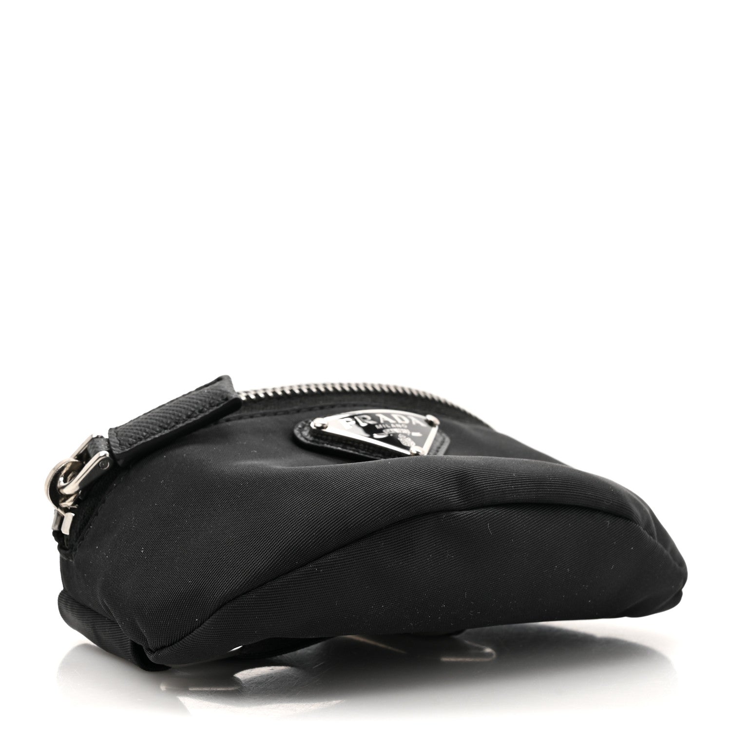 Prada Re-Nylon Travel Saffiano Metal Triangle Logo Mini Arm Pouch Black 4 of 7