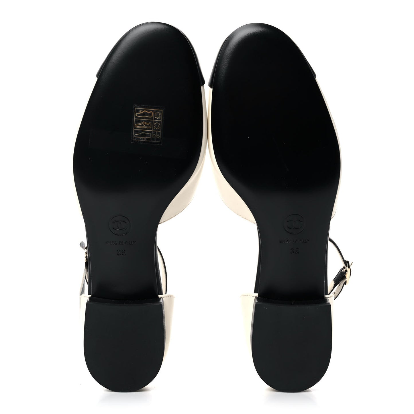 Lambskin Open Toe Flats 38 Ivory Black