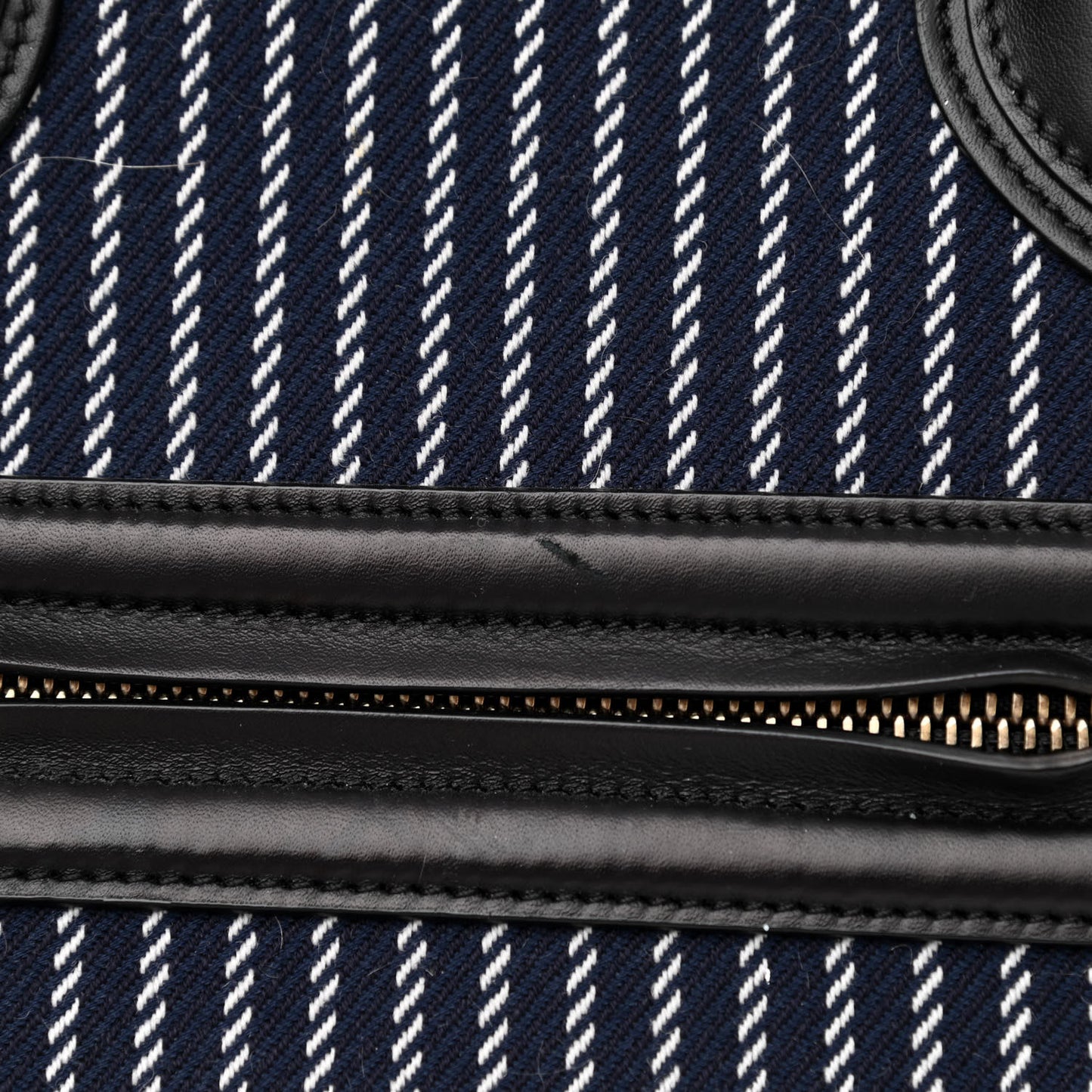 Cotton Canvas Striped Medium Phantom Luggage Navy White