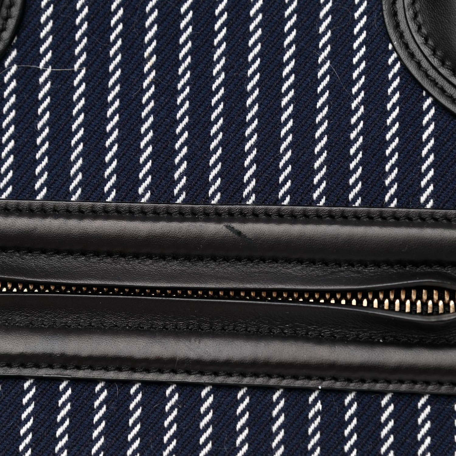 Celine Cotton Canvas Striped Medium Phantom Luggage Navy White 12 of 12