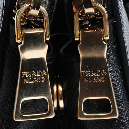 Prada Saffiano Cuir Double Handle Mini Satchel Nero Black 9 of 10