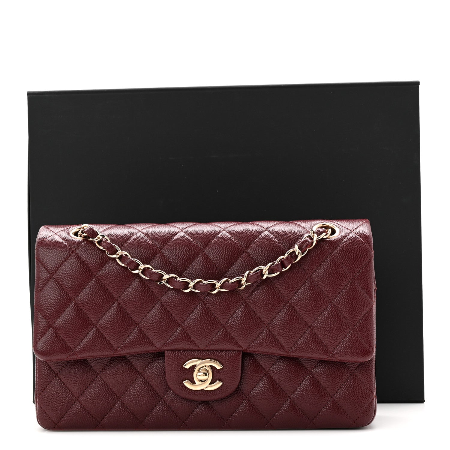 Chanel Caviar Quilted Medium Double Flap Burgundy 11 of 11