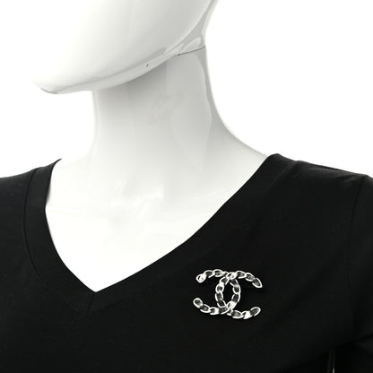 Chanel Lambskin Chain CC Brooch Ruthenium White 2 of 5