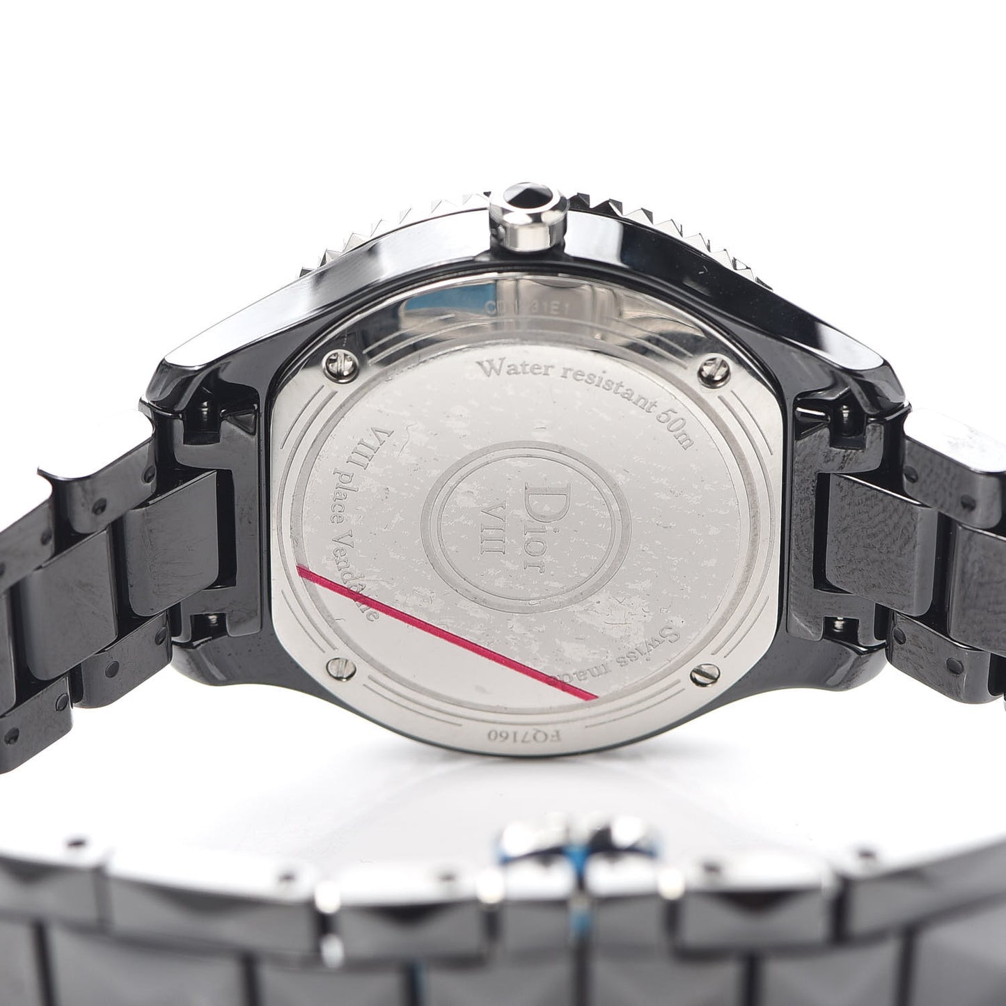 Stainless Steel Ceramic Diamond 33mm Dior VIII Quartz Watch Black