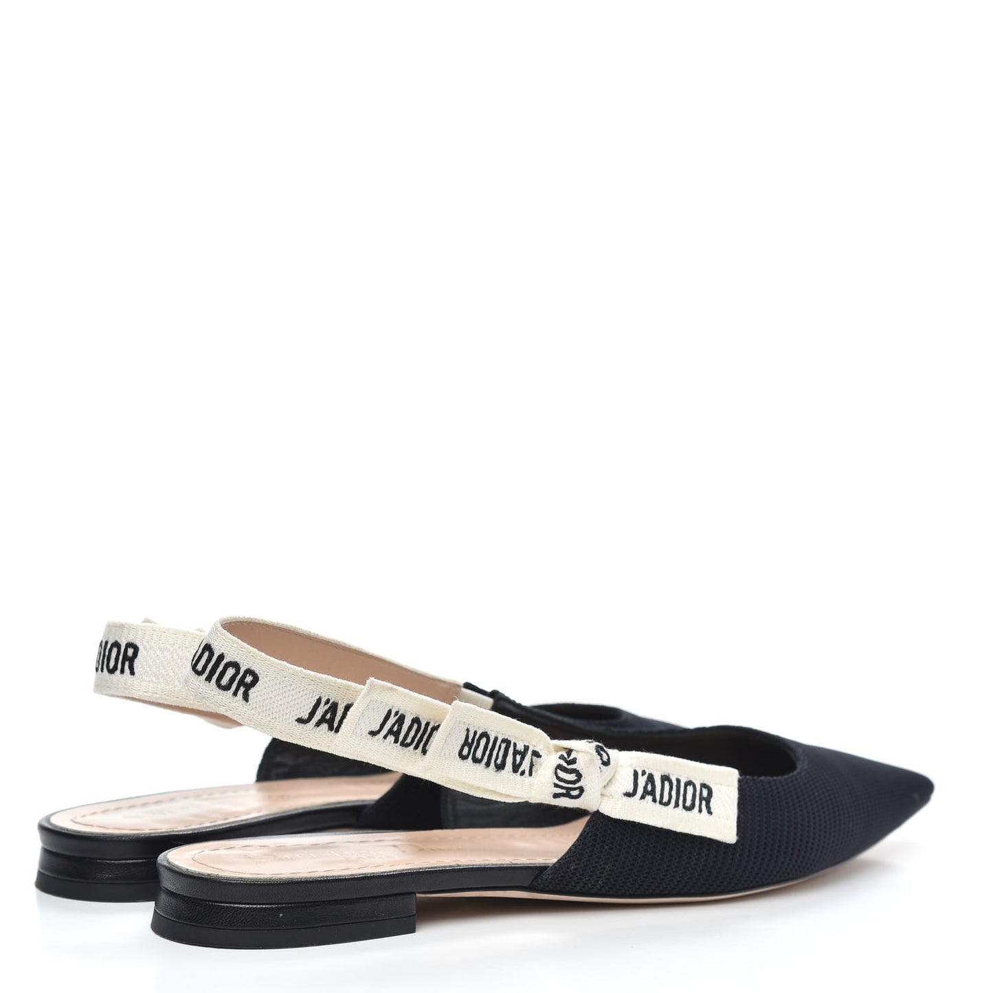 Technical Canvas Ribbon J'Adior Slingback Ballet Flats 37 Black