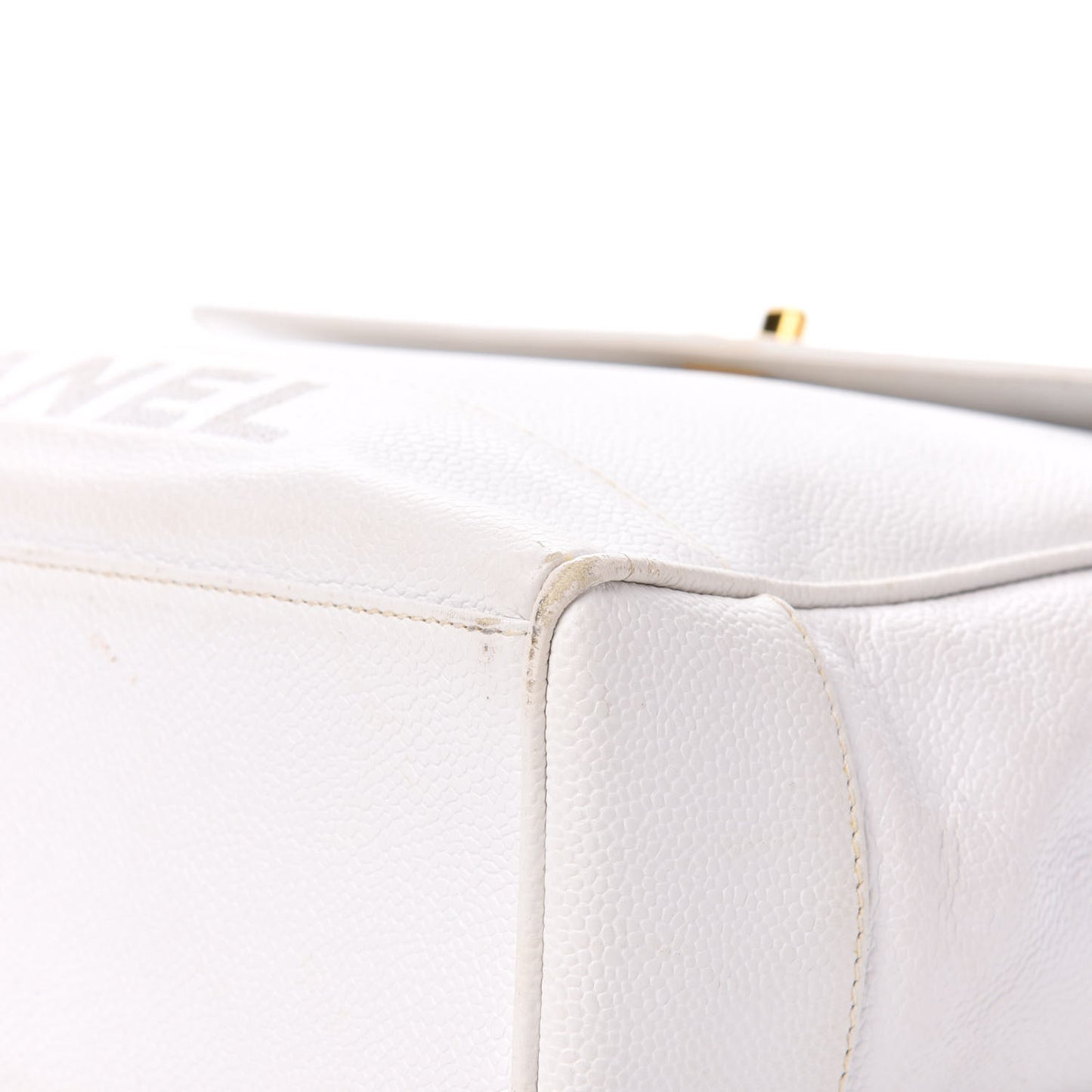 Caviar Flap Shoulder Bag White