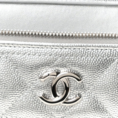 Chanel Metallic Caviar Quilted Trendy Handle Mini Vanity Silvery 11 of 12