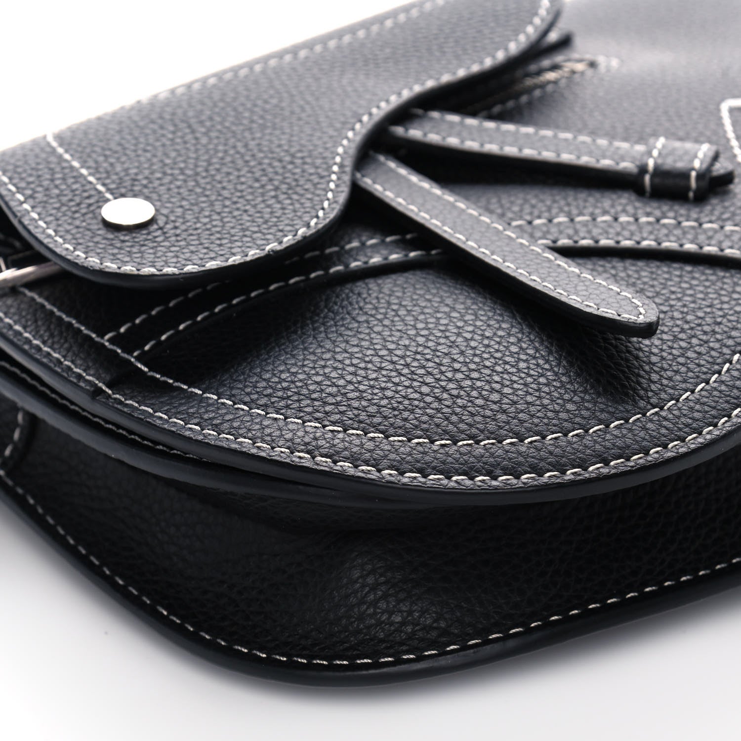 Christian Dior X KAWS Grained Calfskin Saddle Pouch Black 10 of 11