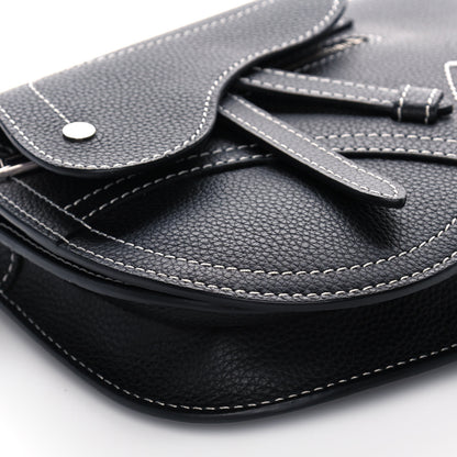 Christian Dior X KAWS Grained Calfskin Saddle Pouch Black 10 of 11