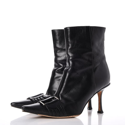 Jimmy Choo Calfskin Buckle Ankle Boots 36.5 Black 3 of 15