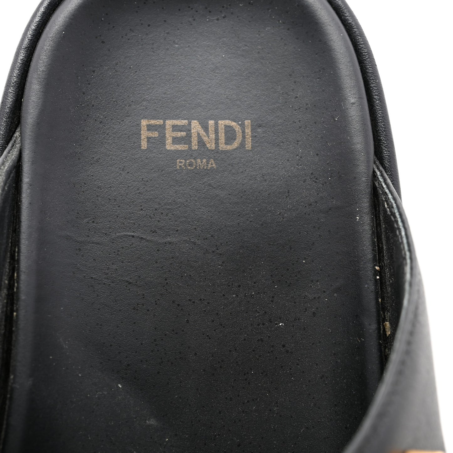 Vitello Womens Fendigraphy Slide Sandals 37 Black