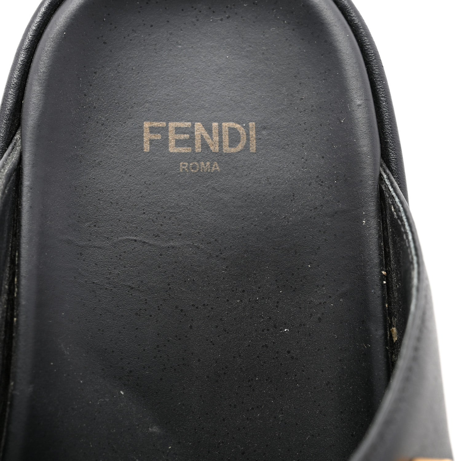 Fendi Vitello Womens Fendigraphy Slide Sandals 37 Black 8 of 12