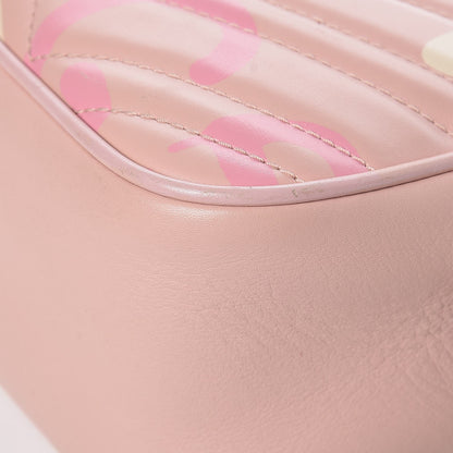 Gucci Calfskin Matelasse GucciGhost Small GG Marmont Chain Shoulder Bag Perfect Pink Rosa Ivory 12 of 14