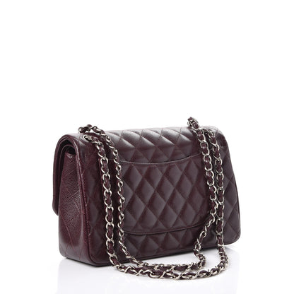 Chanel Caviar Quilted Jumbo Double Flap Burgundy 3 of 8