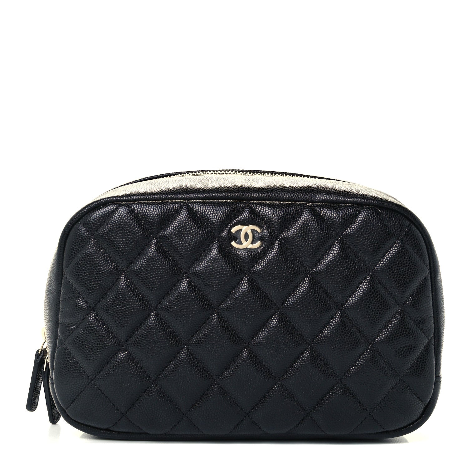 Chanel Caviar Quilted Curvy Pouch Cosmetic Case Black 1 of 10