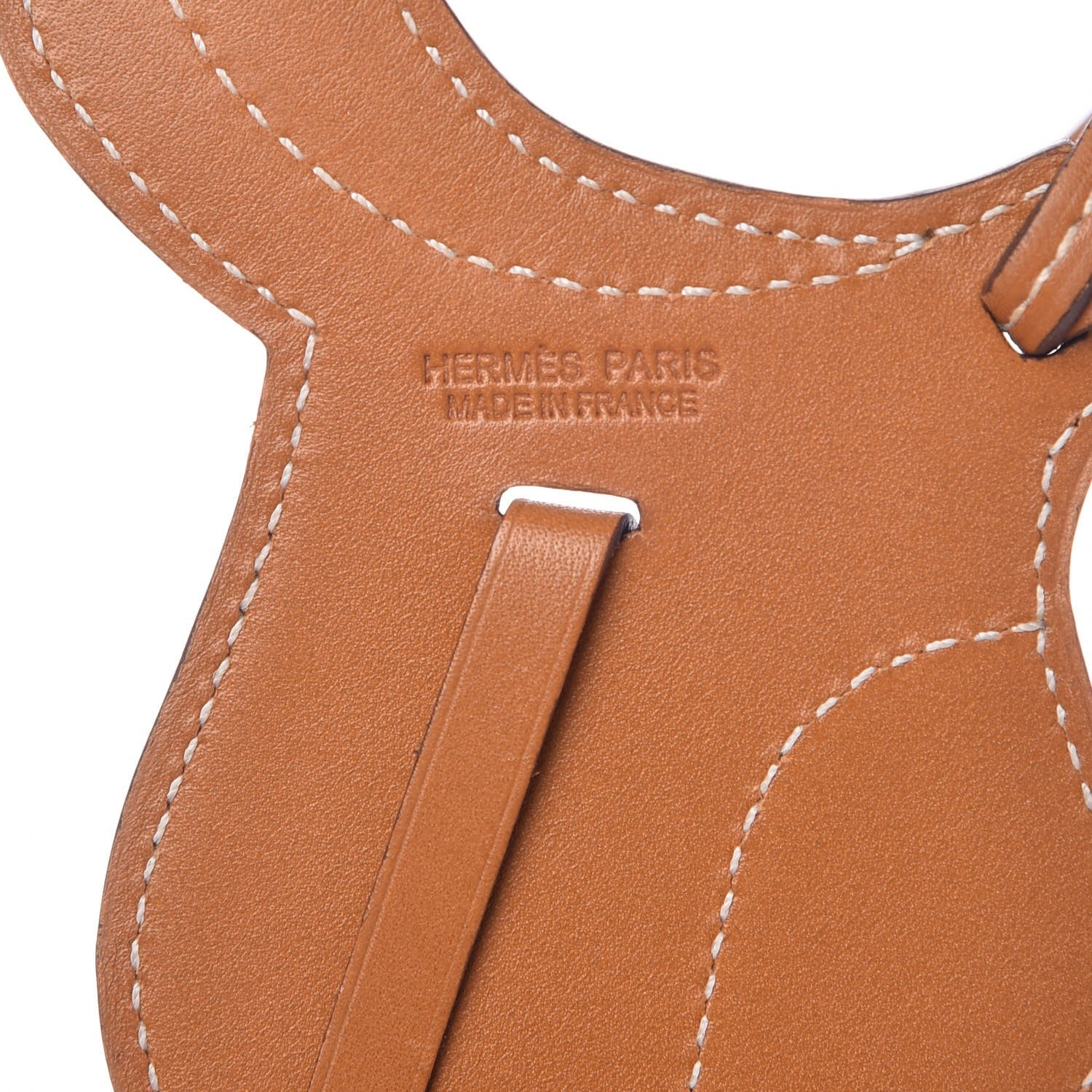Hermes Veau Butler Paddock Selle Horse Saddle Bag Charm Natural Sable 3 of 4
