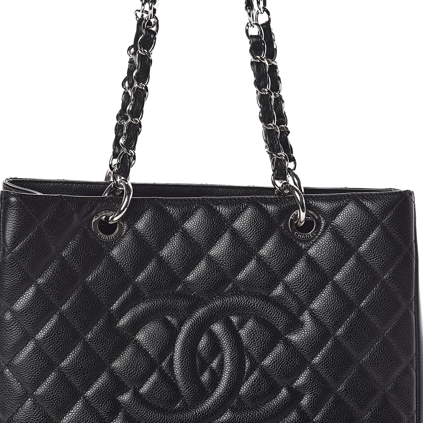 Caviar Quilted Grand Shopping Tote GST Black