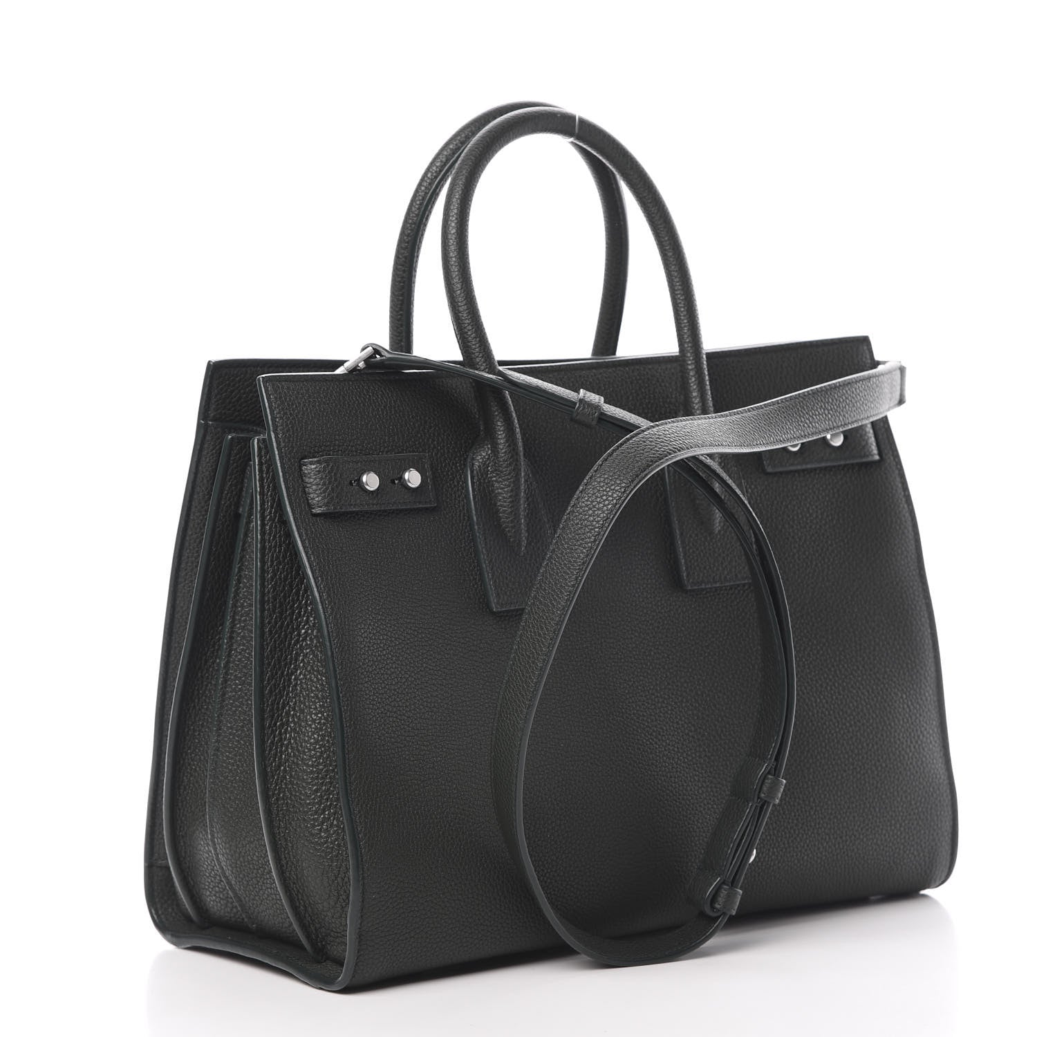 Saint Laurent Grained Calfskin Small Supple Sac De Jour Dark Vert 4 of 14