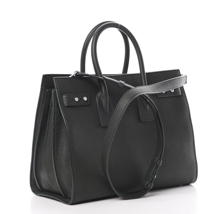 Saint Laurent Grained Calfskin Small Supple Sac De Jour Dark Vert 4 of 14