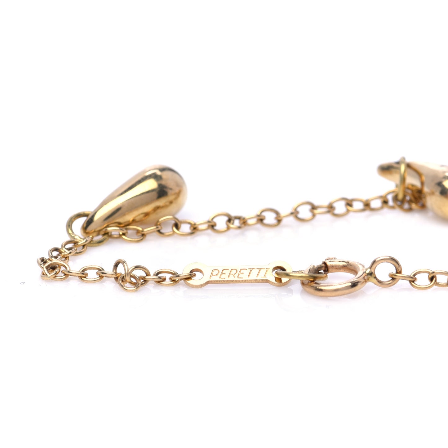 18K Yellow Gold Elsa Peretti Five Teardrop Charm Bracelet