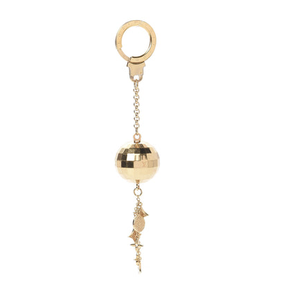 Louis Vuitton Mirror Ball Disco Key Holder Chain Ring Gold 1 of 2